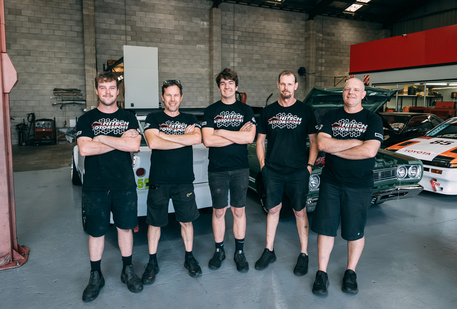 HiTech Motorsport - Team Group Photo in the workshop